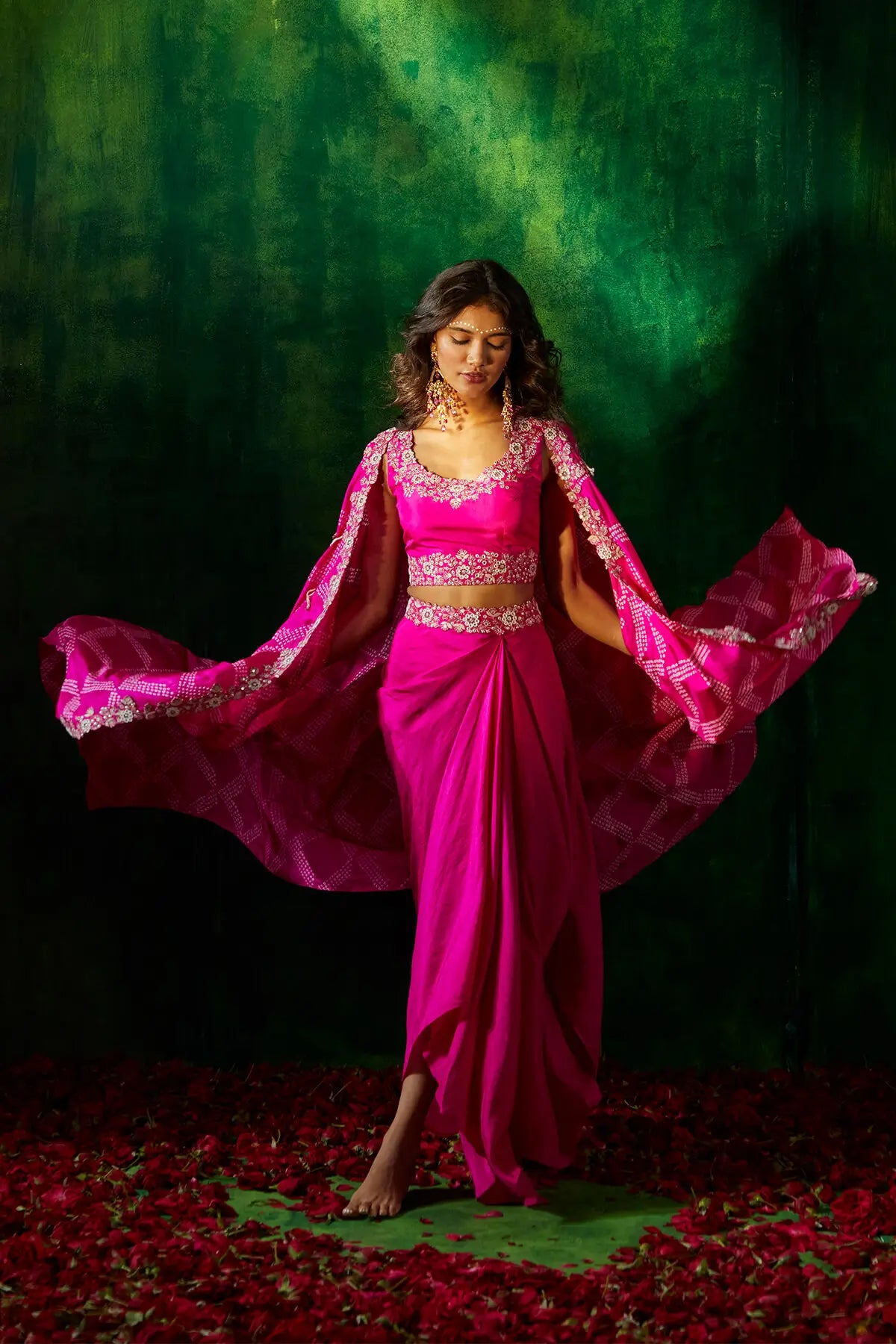 Rimjhim bandhni Cape Set