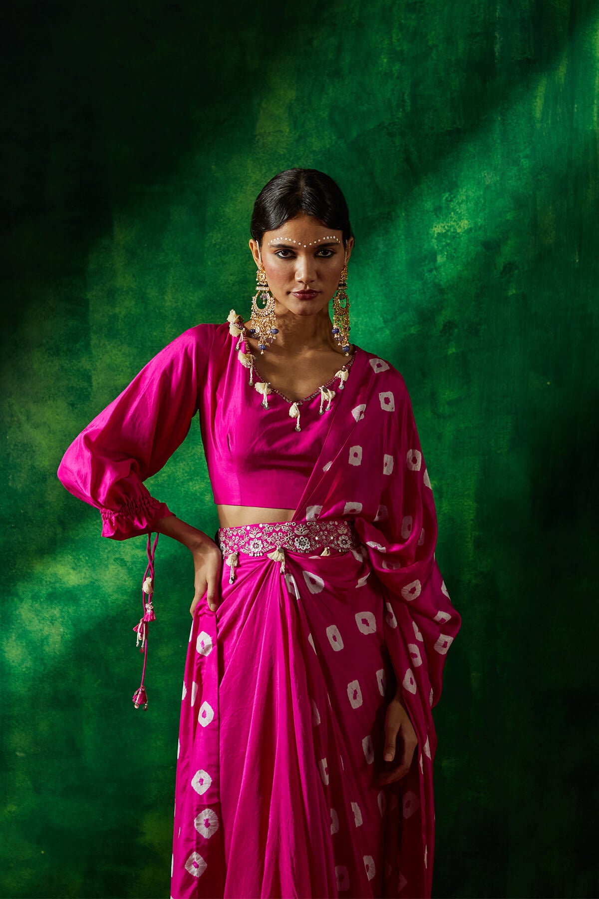 Shibori Pre-draped Saree