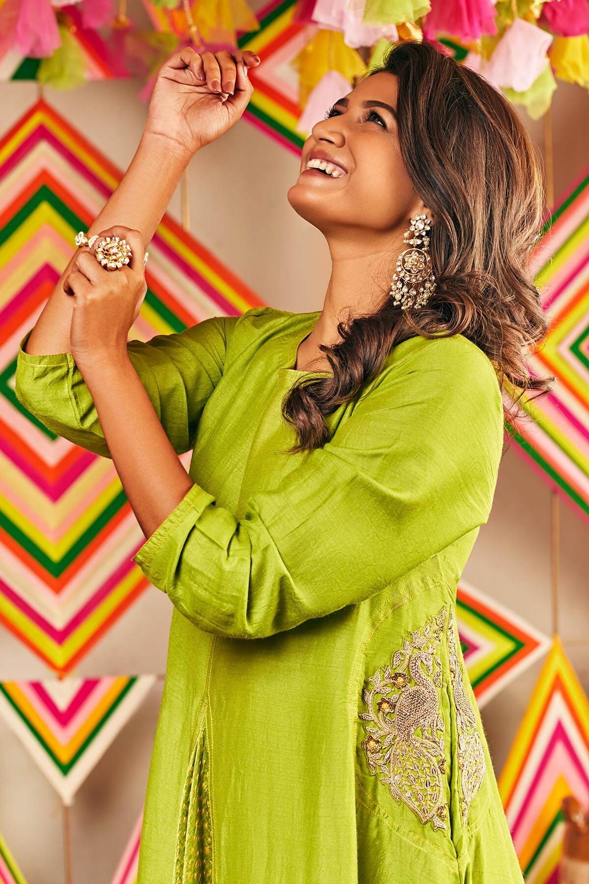 Tunic With Bandhni Panel