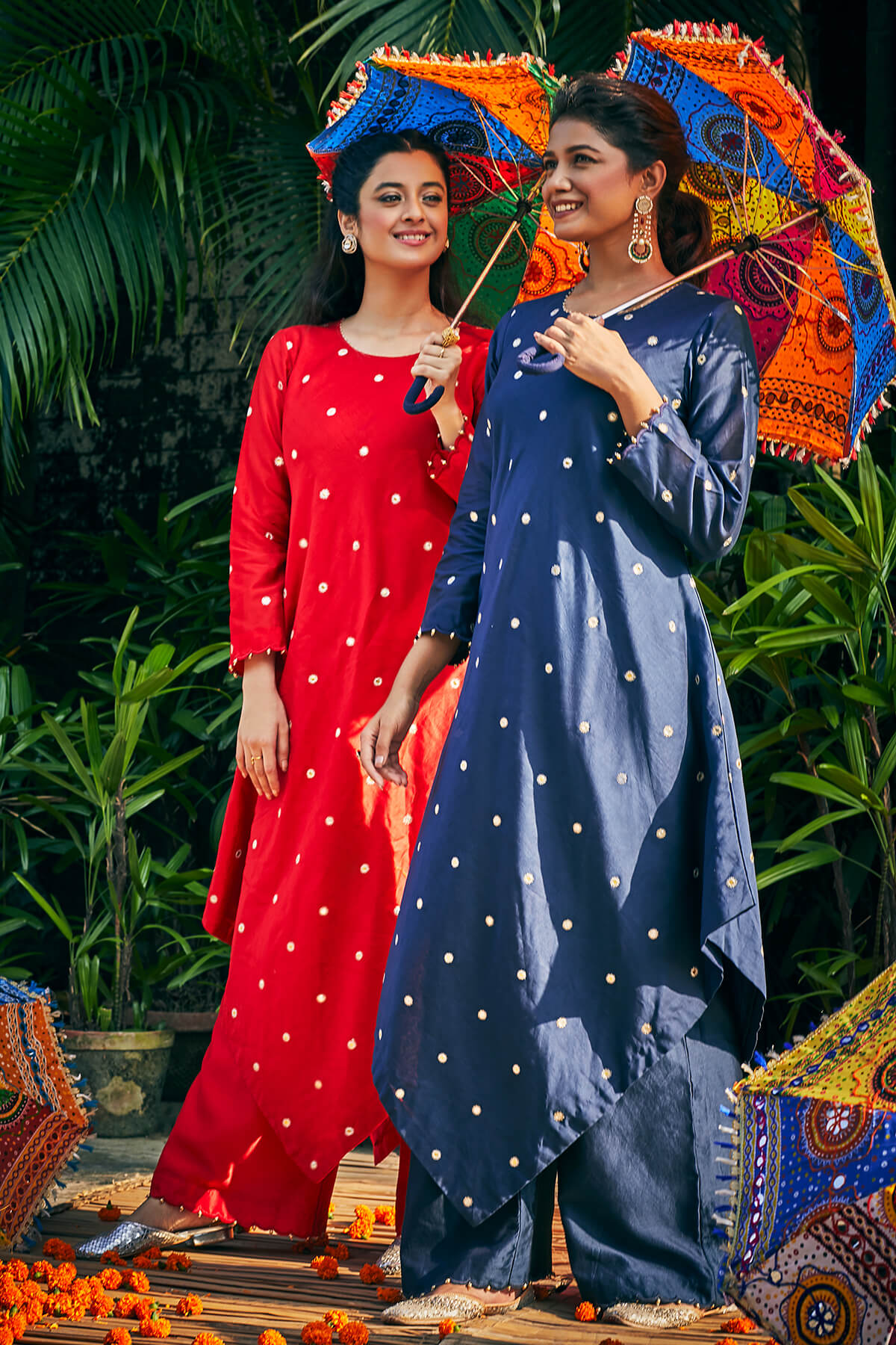 Asymmetrical Kurta With Farshi Pants