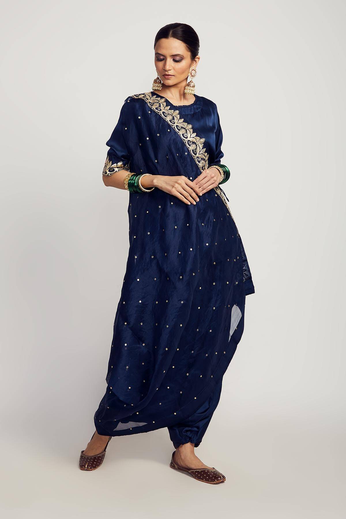 Three Piece Drape Dupatta Set