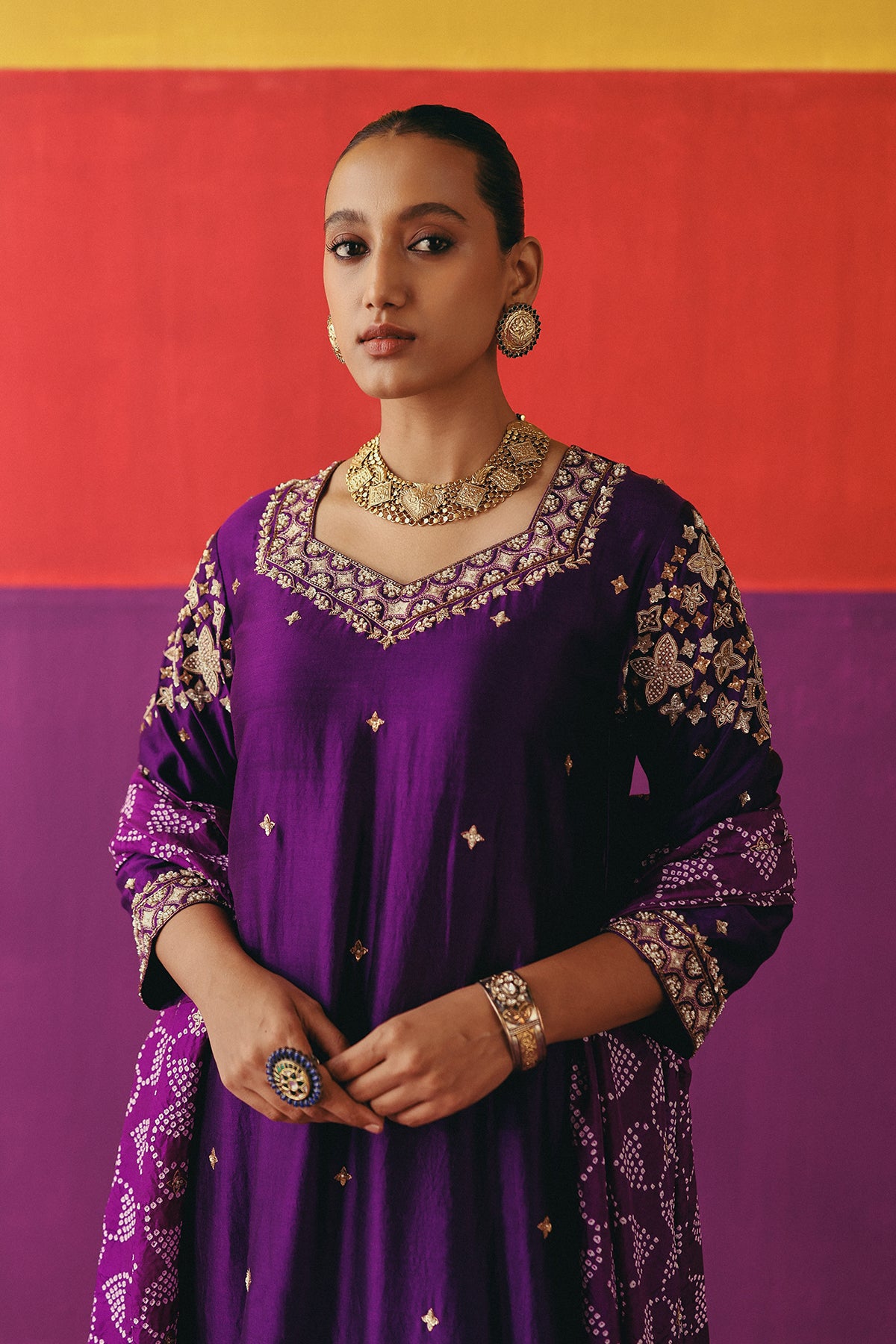 Baingani Phool Kurta Set