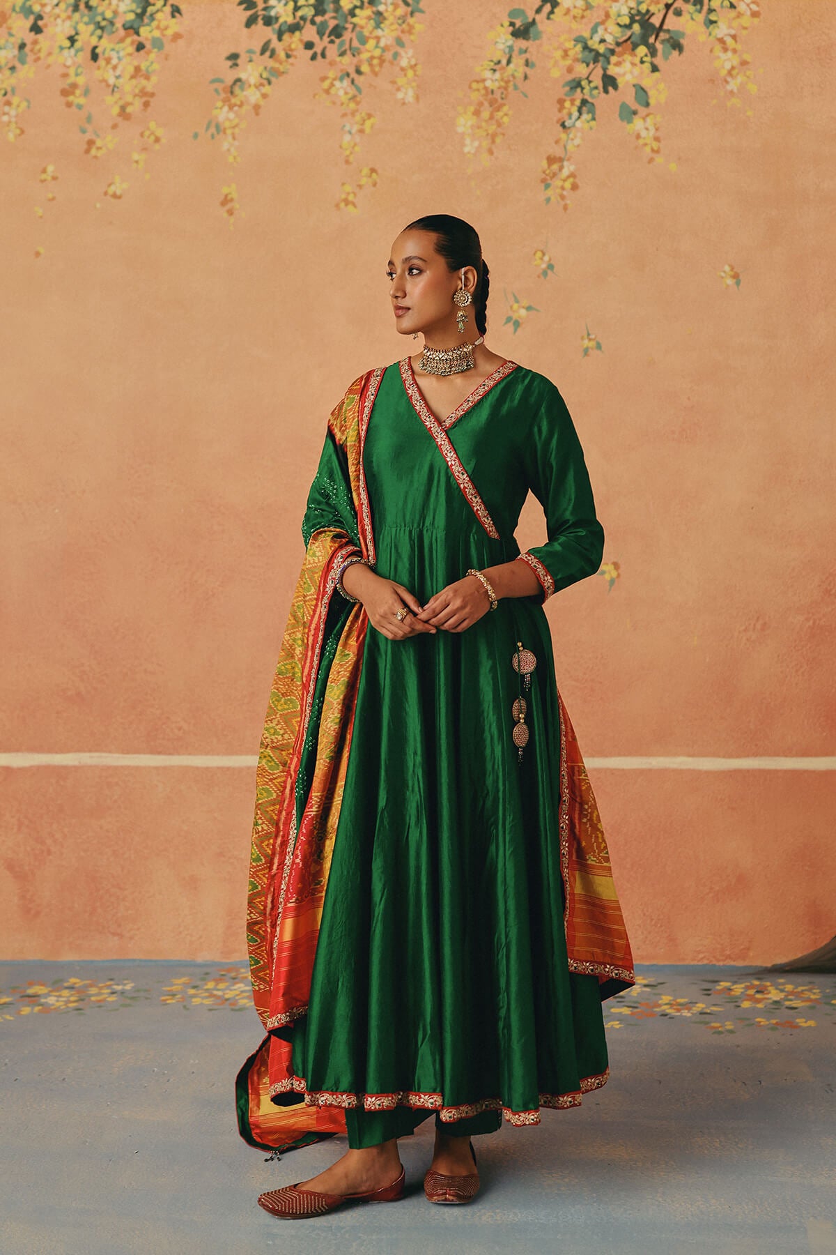 Regal Bandhni Patola Angrakha
