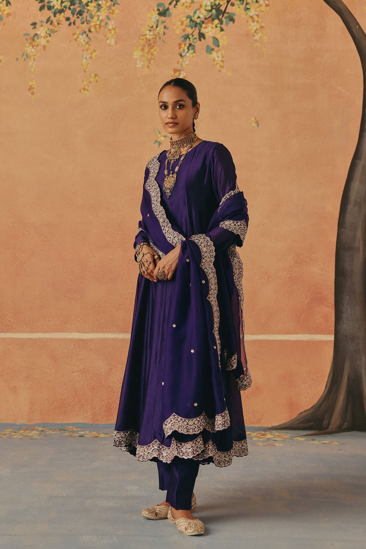 Purple Jhoom Anarkali