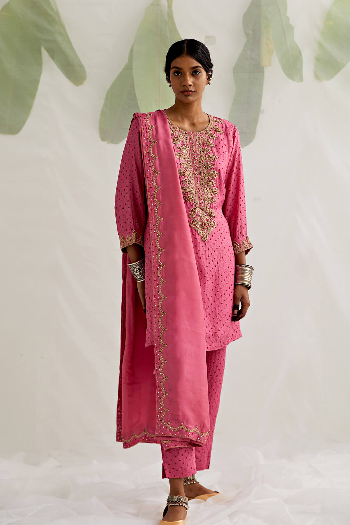 Short Bandhni Kurta Set