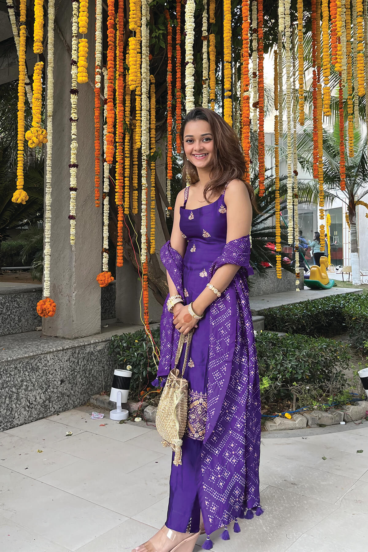 Spaghetti Kurta Set With Bandhani Dupatta