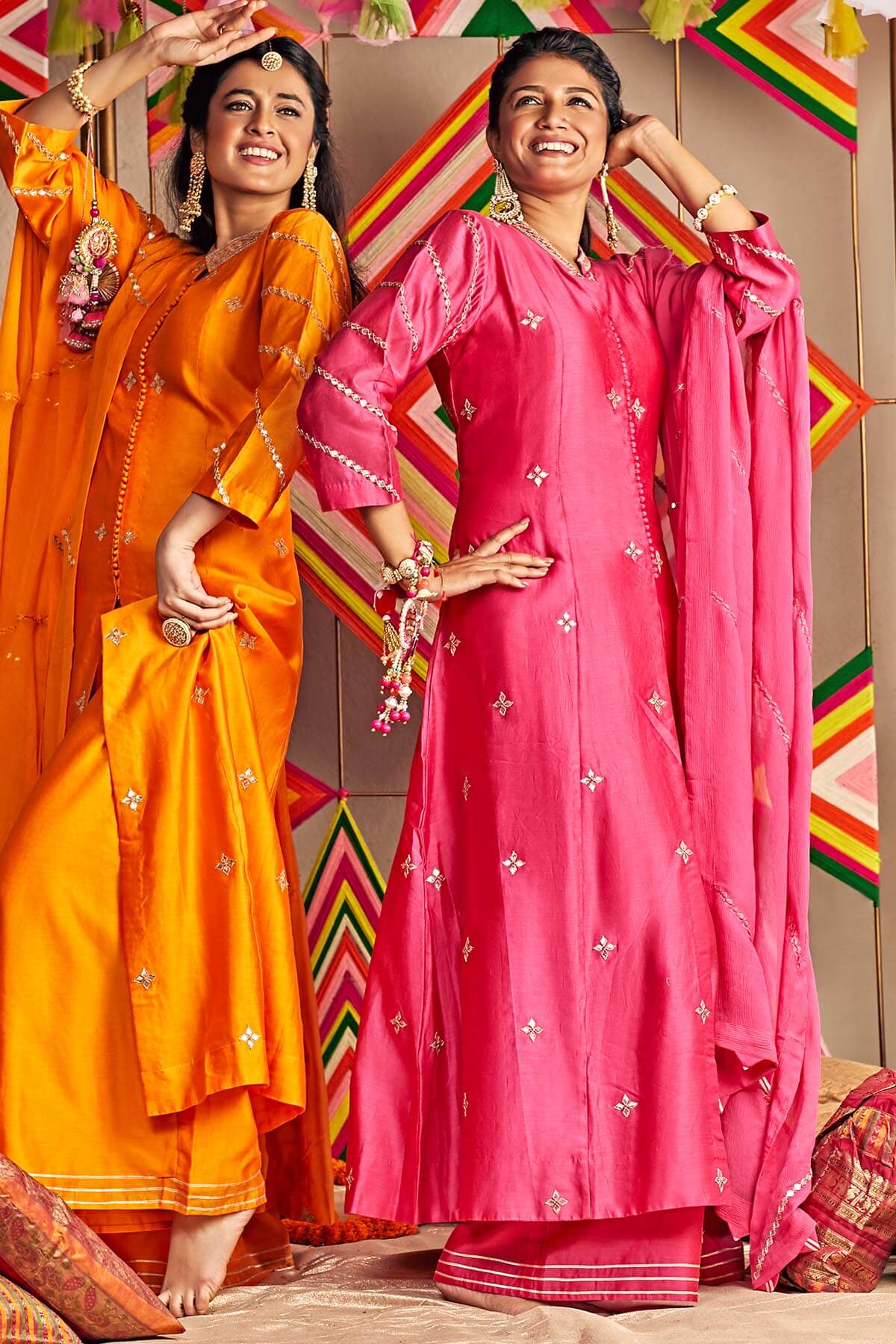 Front Slit Anarkali With Chiffon Dupatta