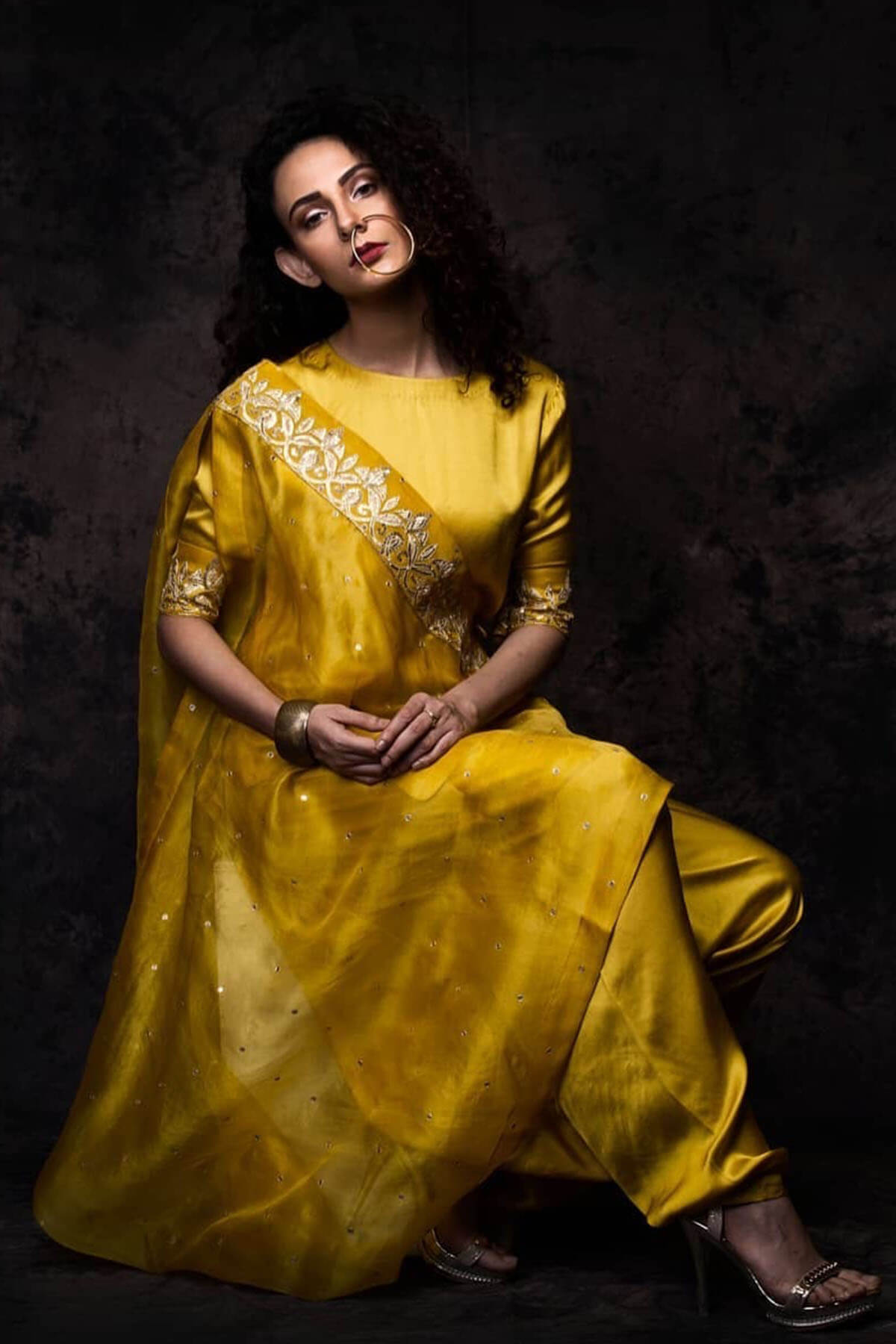 Three Piece Drape Dupatta Set