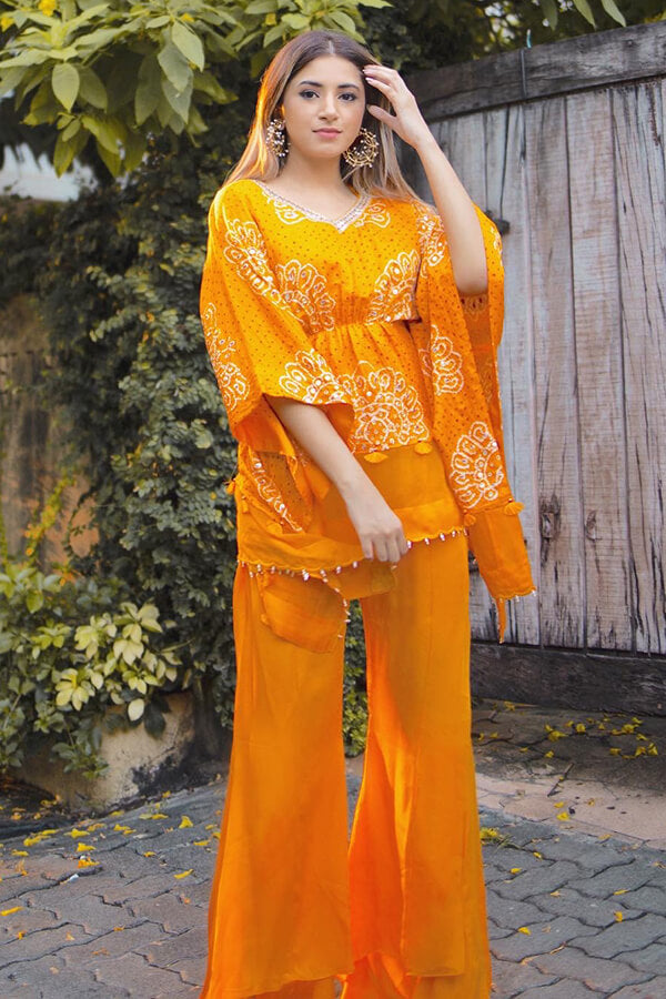 Short Kaftan With Bellbottoms