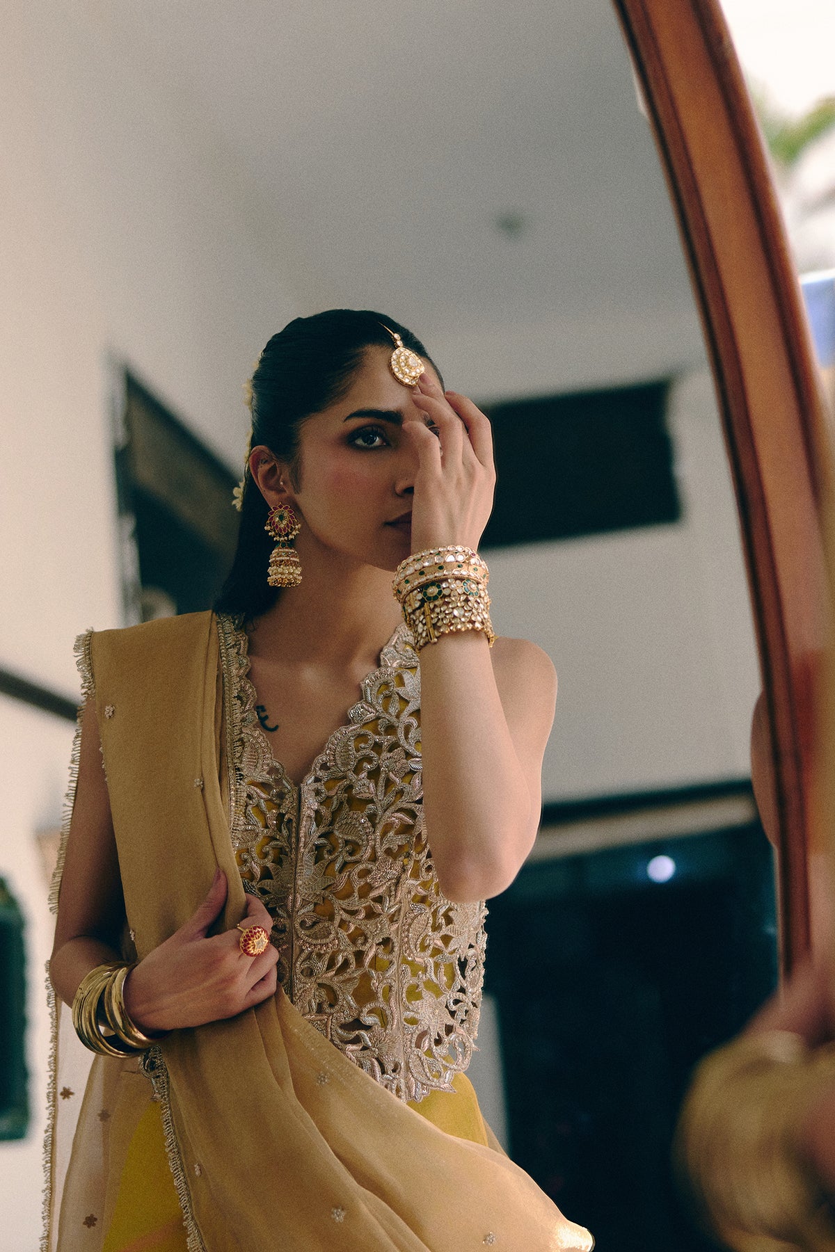 Cutwork Waistcoat Saree