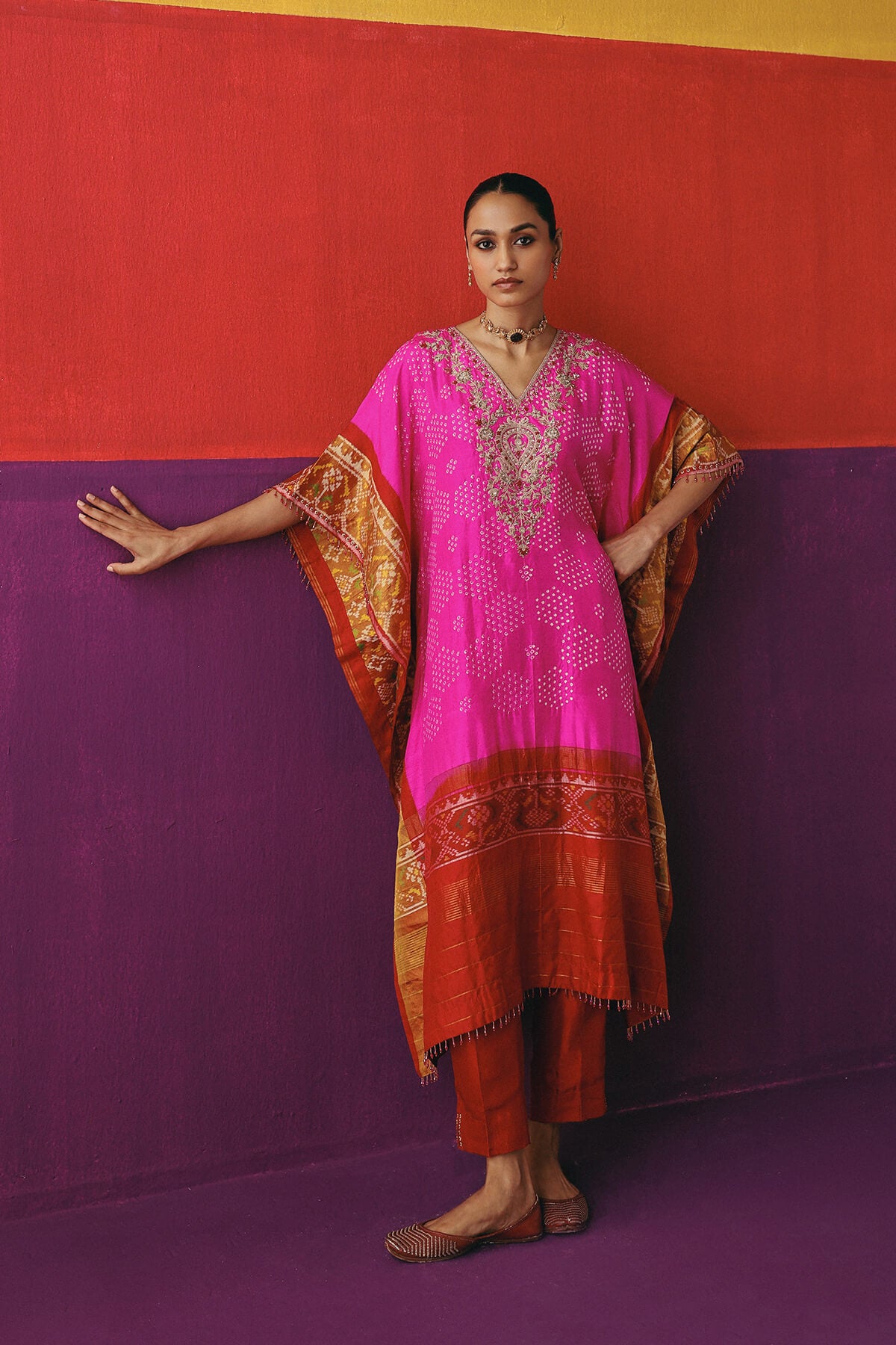 Bandhni Patola Kaftan