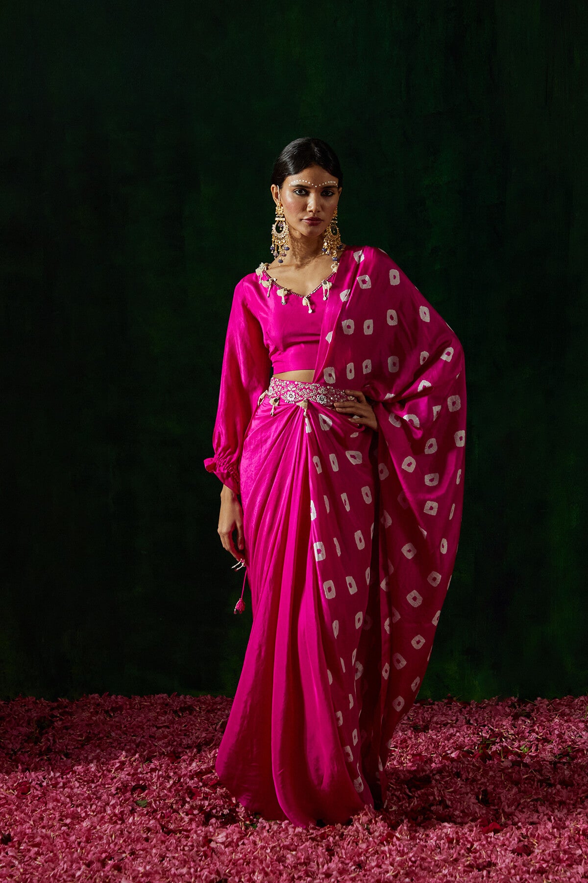 Shibori Pre-draped Saree