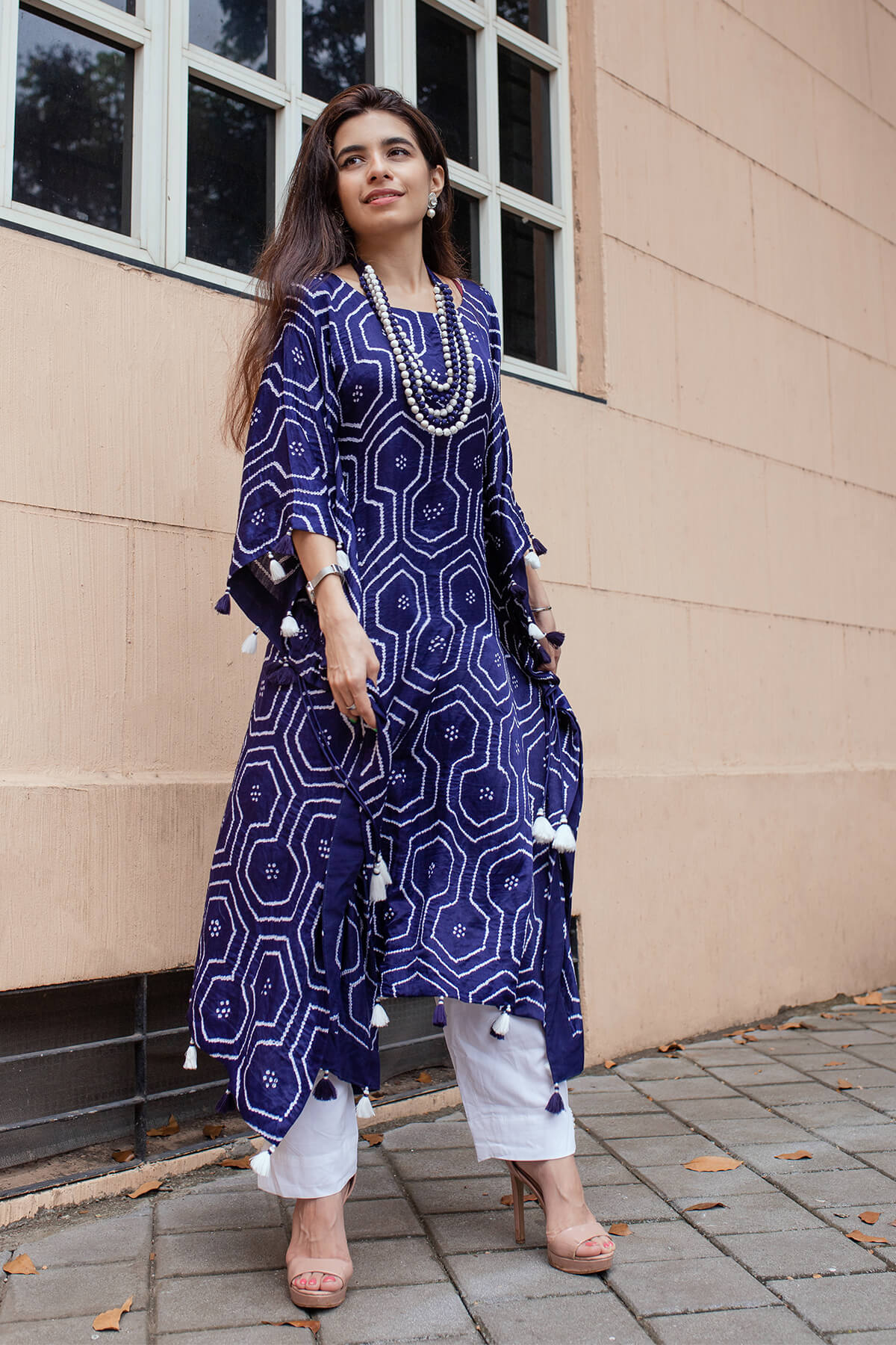 Cube Kaftan With Mala And Straight Pants