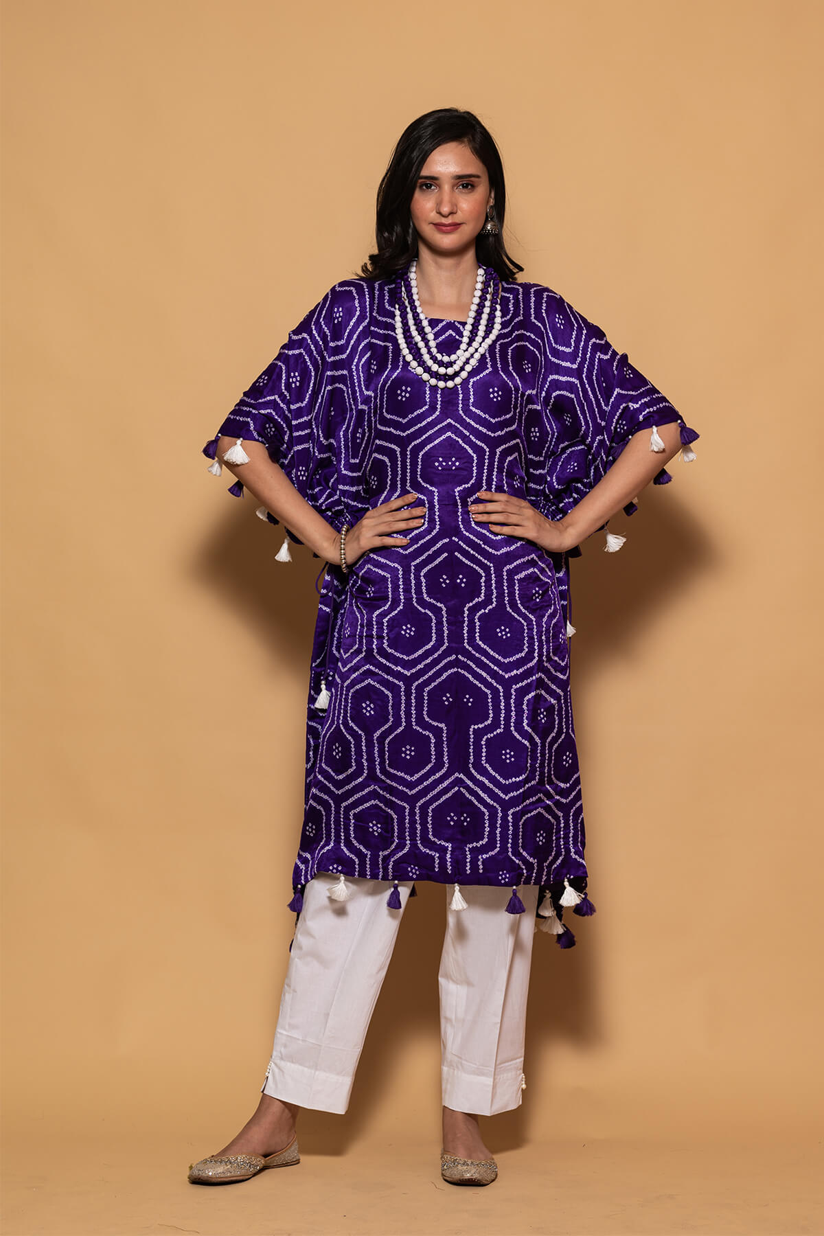 Cube Kaftan With Mala And Straight Pants