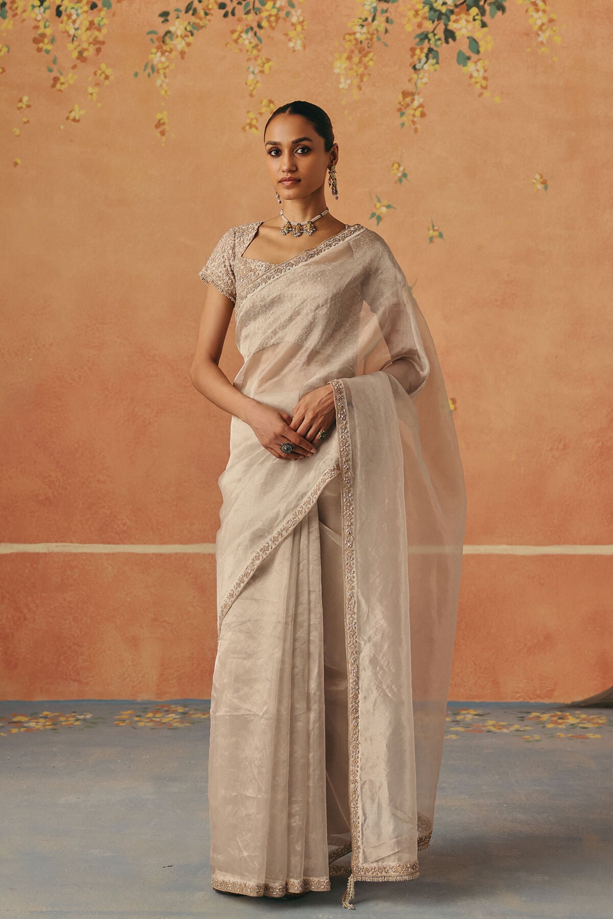 Chandrika — Silver Tissue Saree
