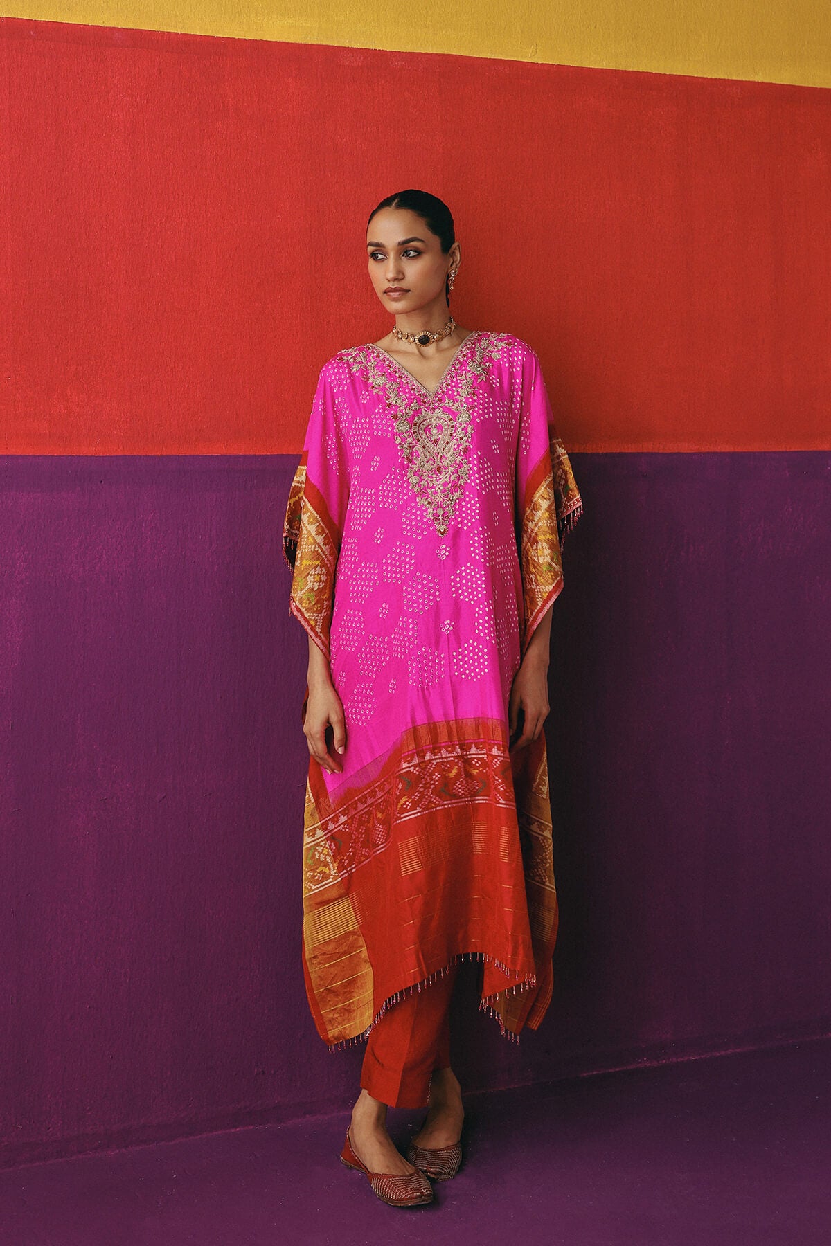 Bandhni Patola Kaftan
