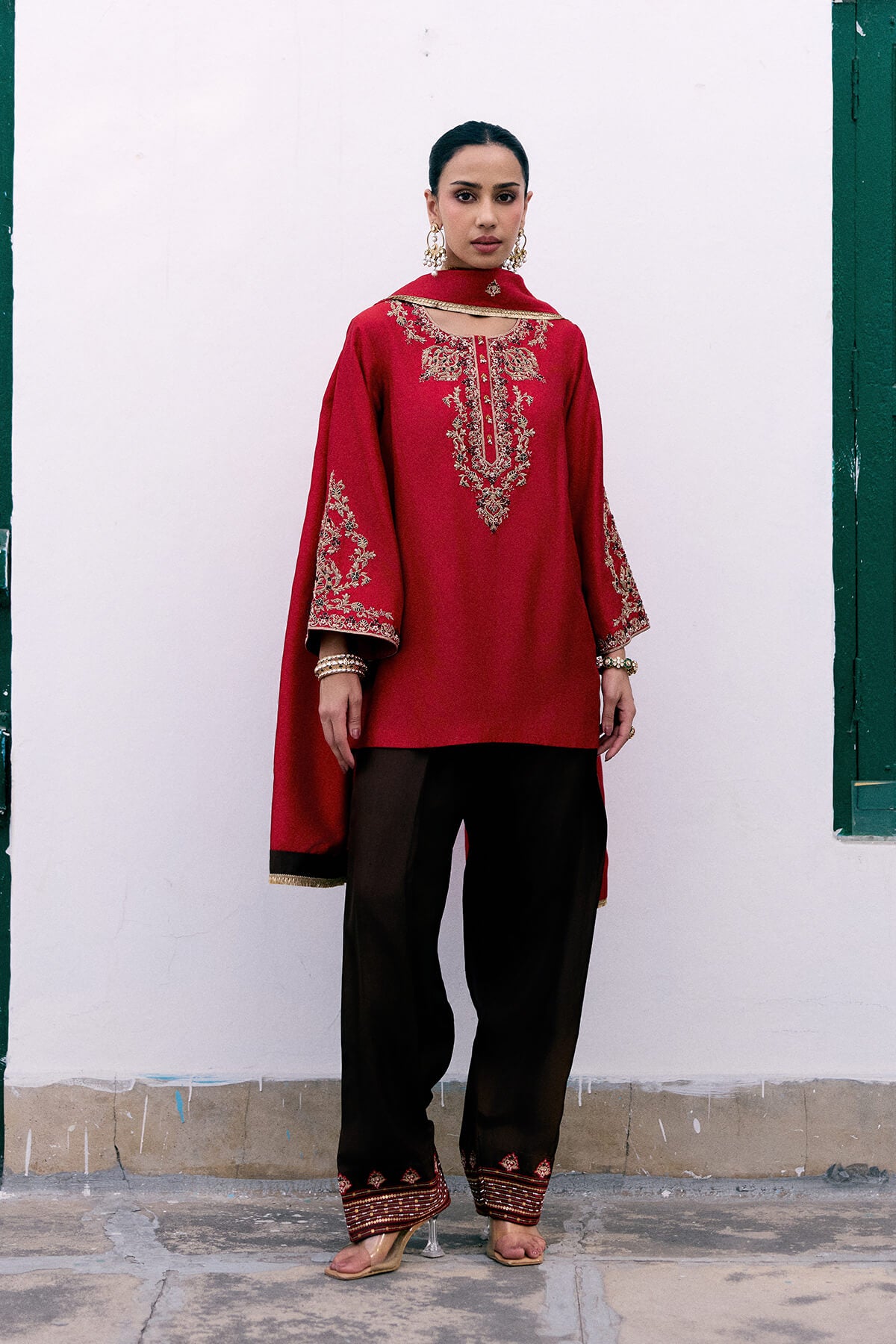 Crimson Legacy Farshi Salwar Set