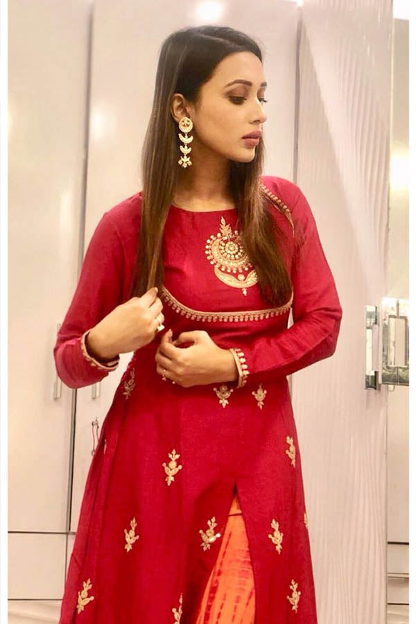 Front Slit Anarkali With Pants