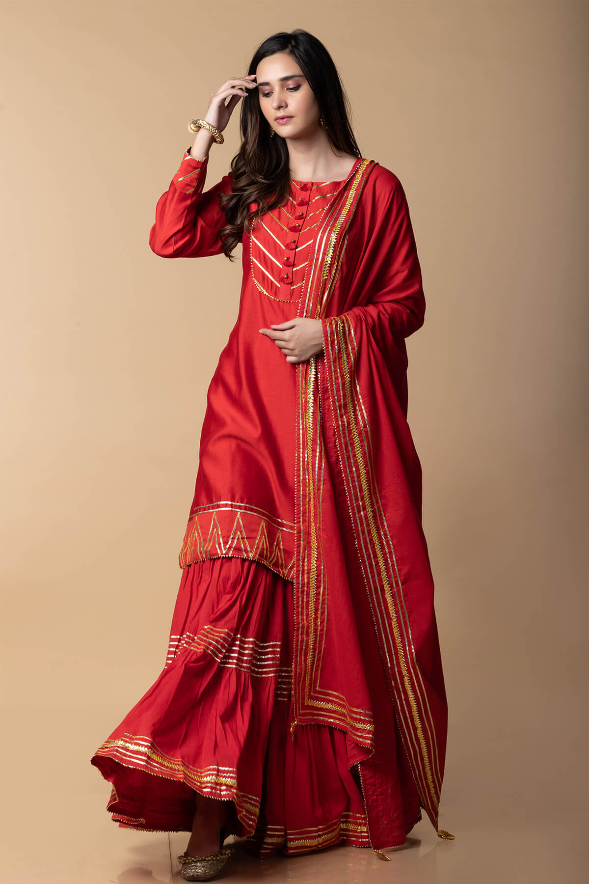 Gota Tiered Sharara Set