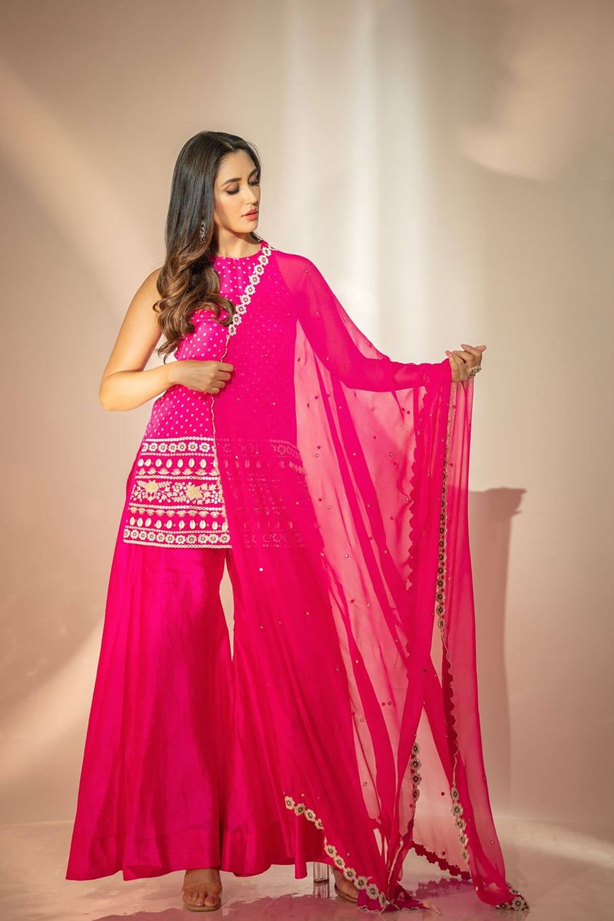 Rimjhim Halter Kurta Sharara Set