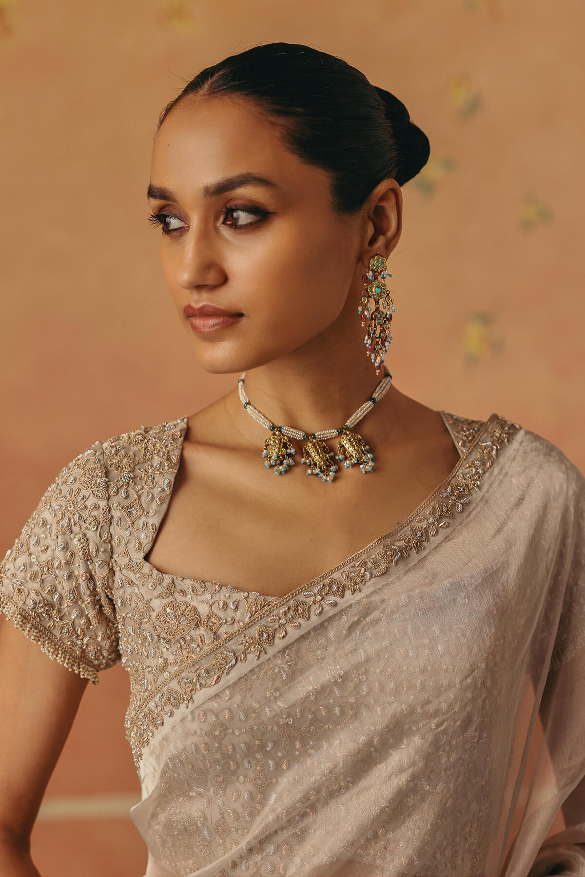 Chandrika — Silver Tissue Saree