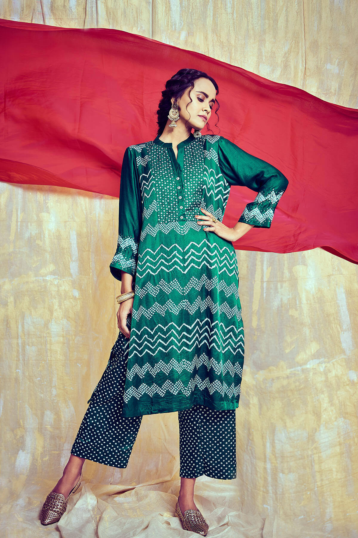 Bandhni Kurta With Pants