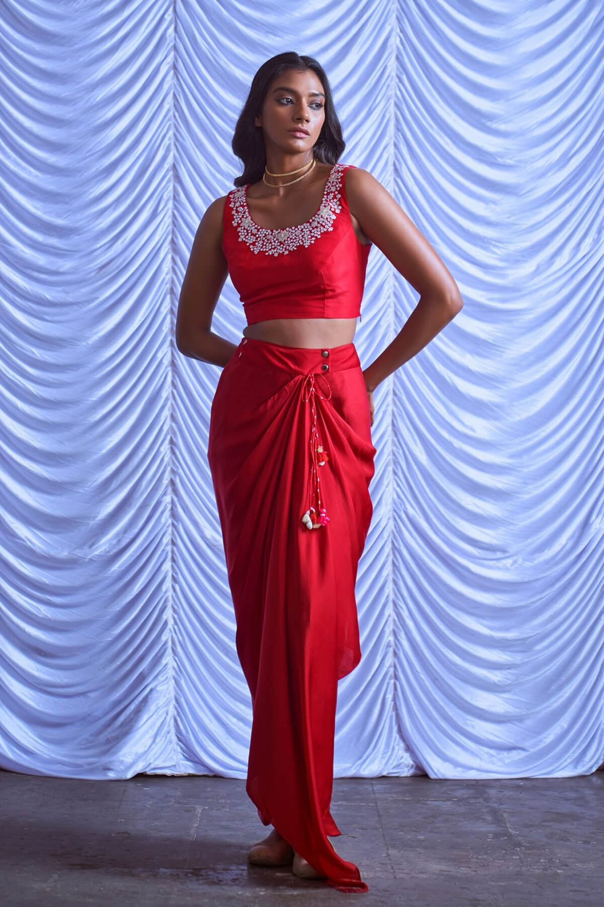 Three piece cape skirt set