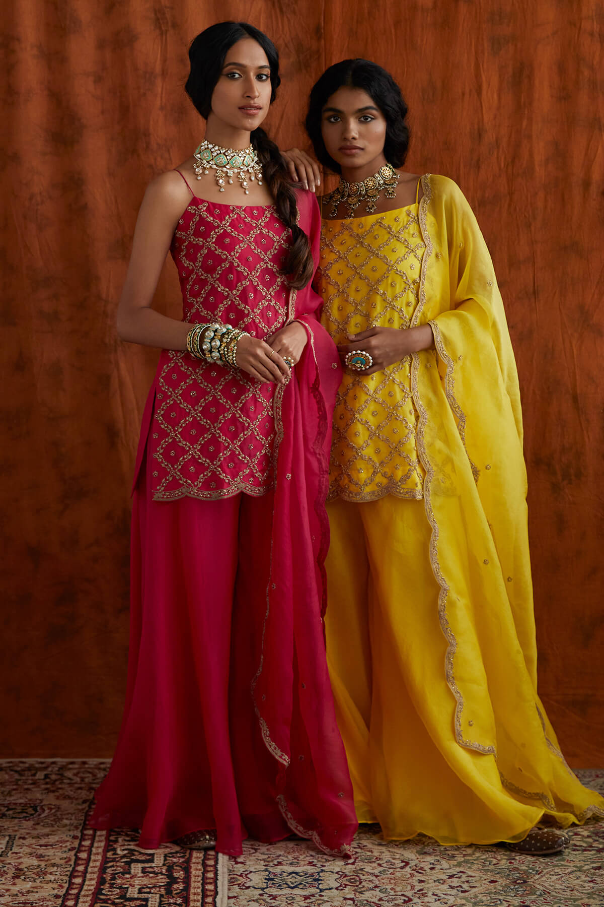 Spaghetti kurta sharara set