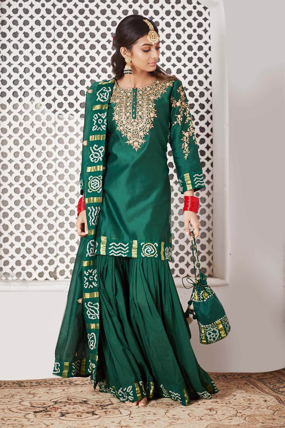 SAAZ Gharchola Gharara set