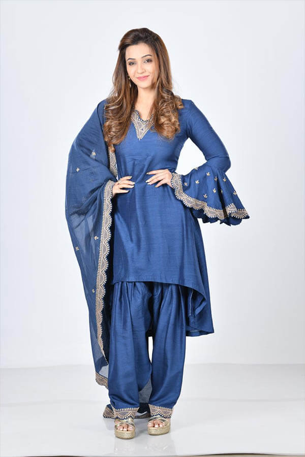 Moonga Silk Asymmetrical Suit Set