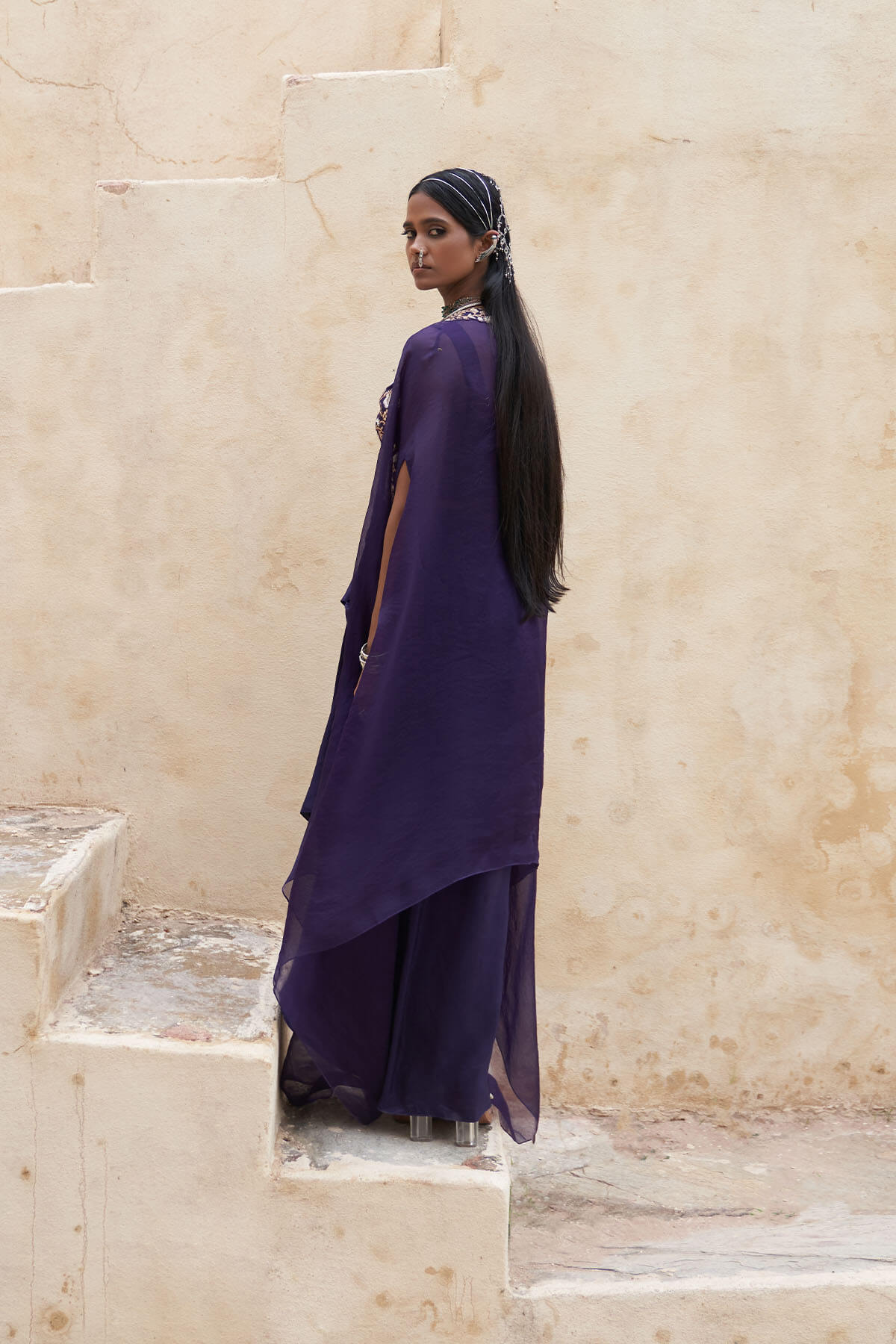 Royal Violet Double Skirt Outfit