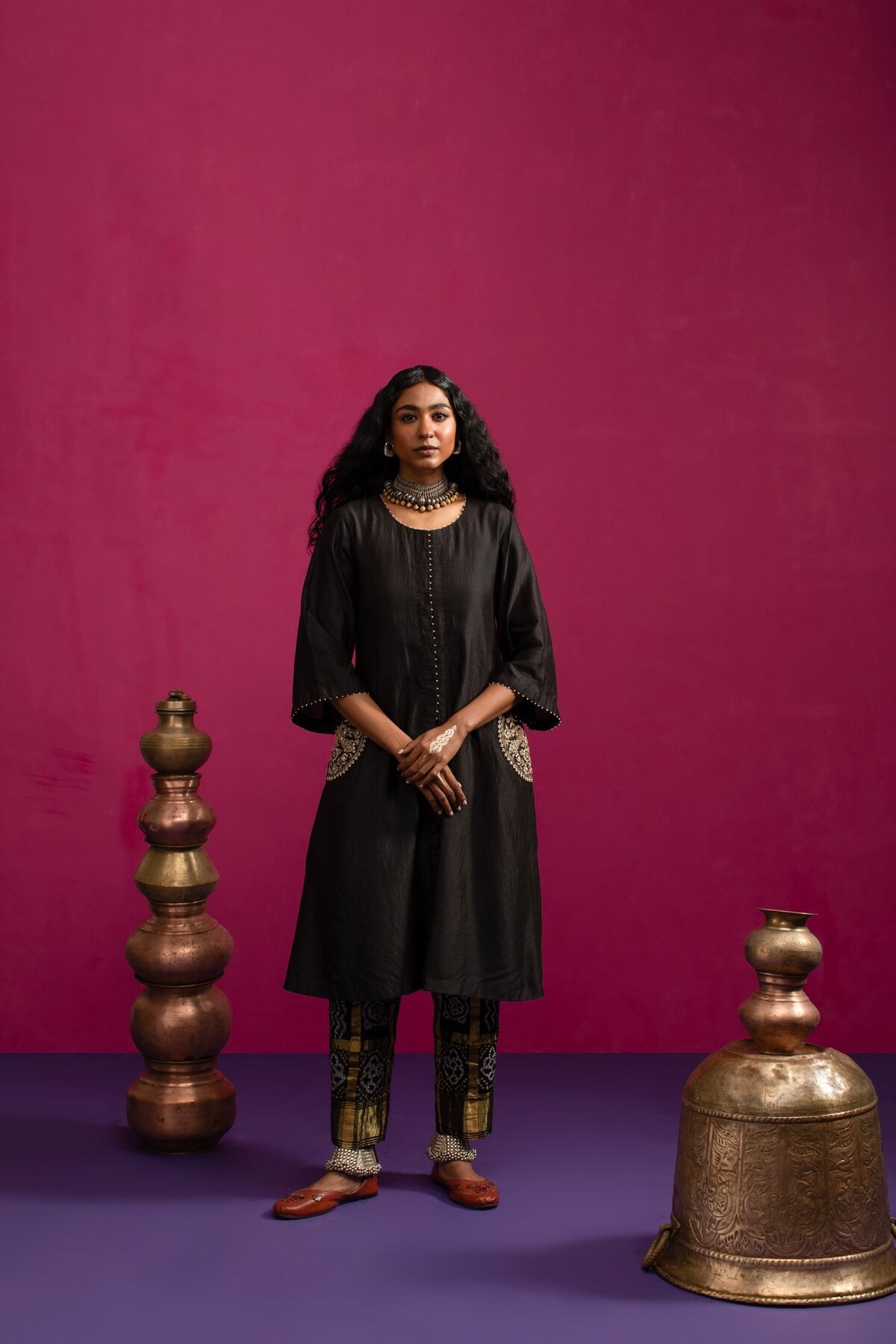 Peacock pocket kurta set