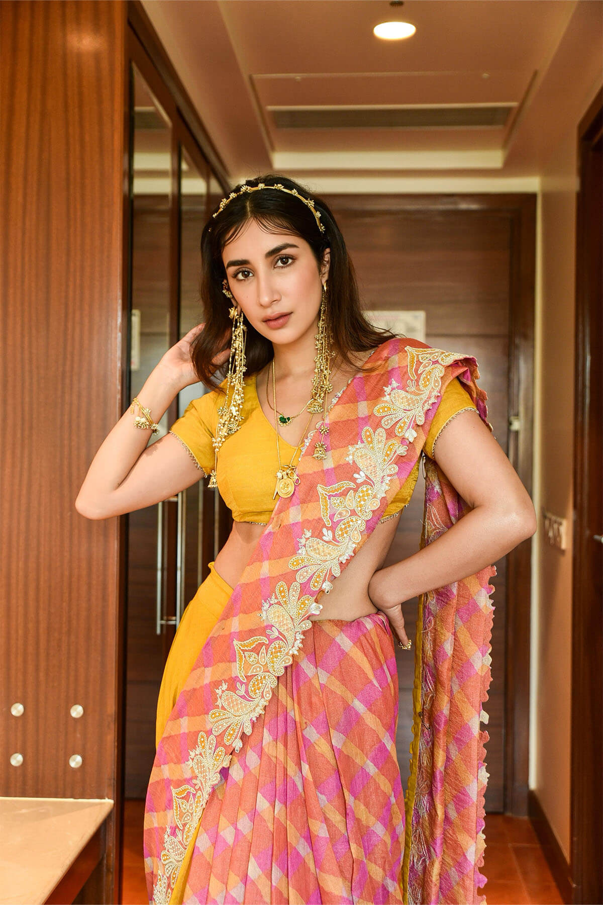 Tissue Tassar Leheriya Saree