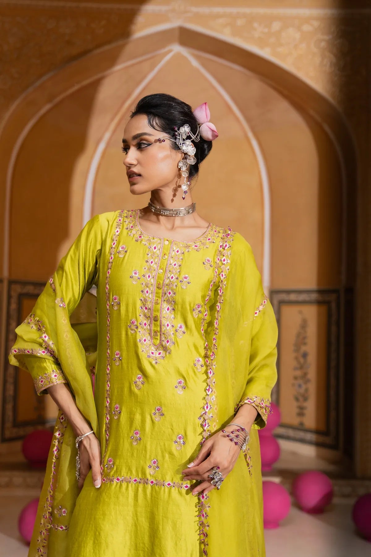 Long panel kurta set