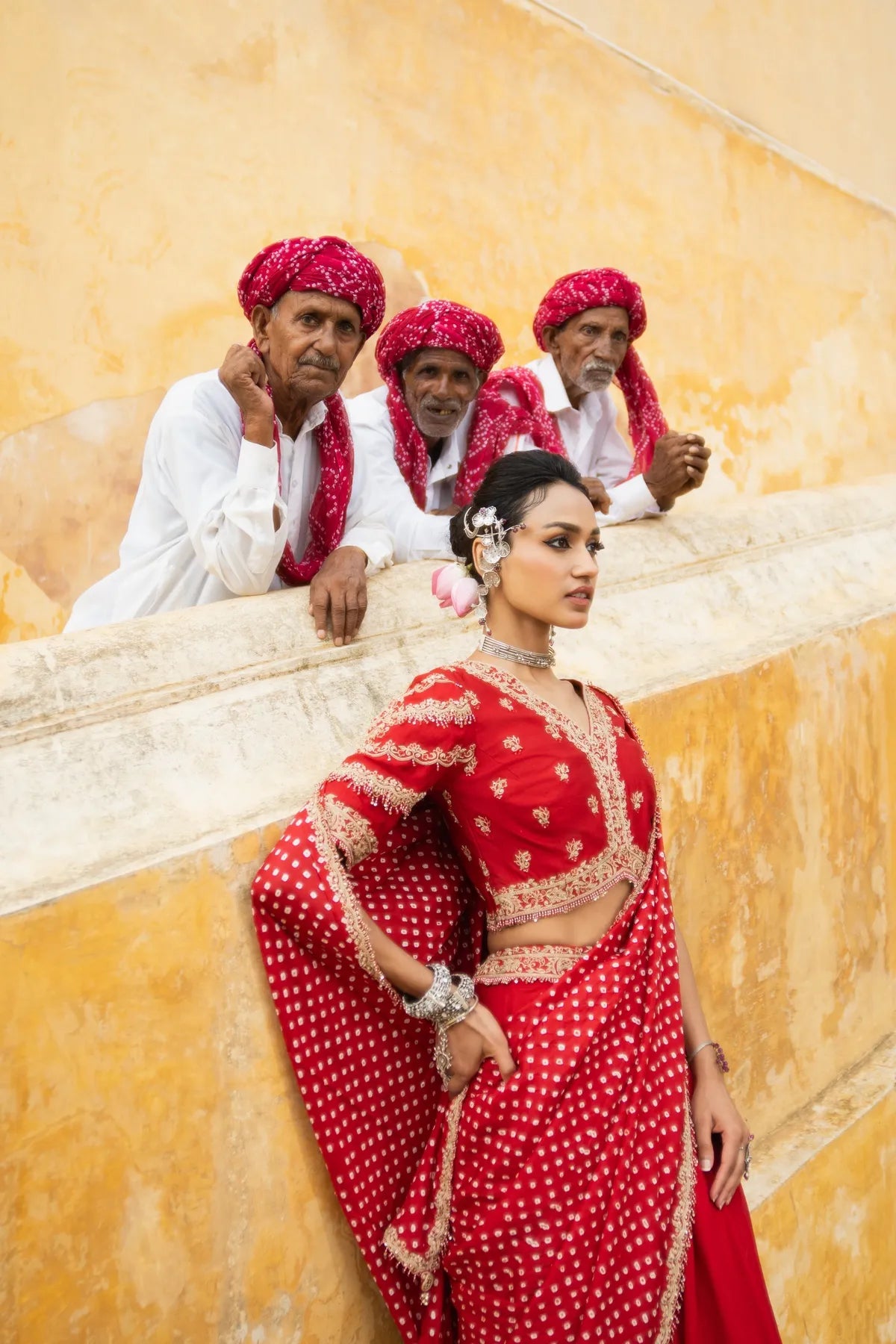 Bandhni lehenga saree