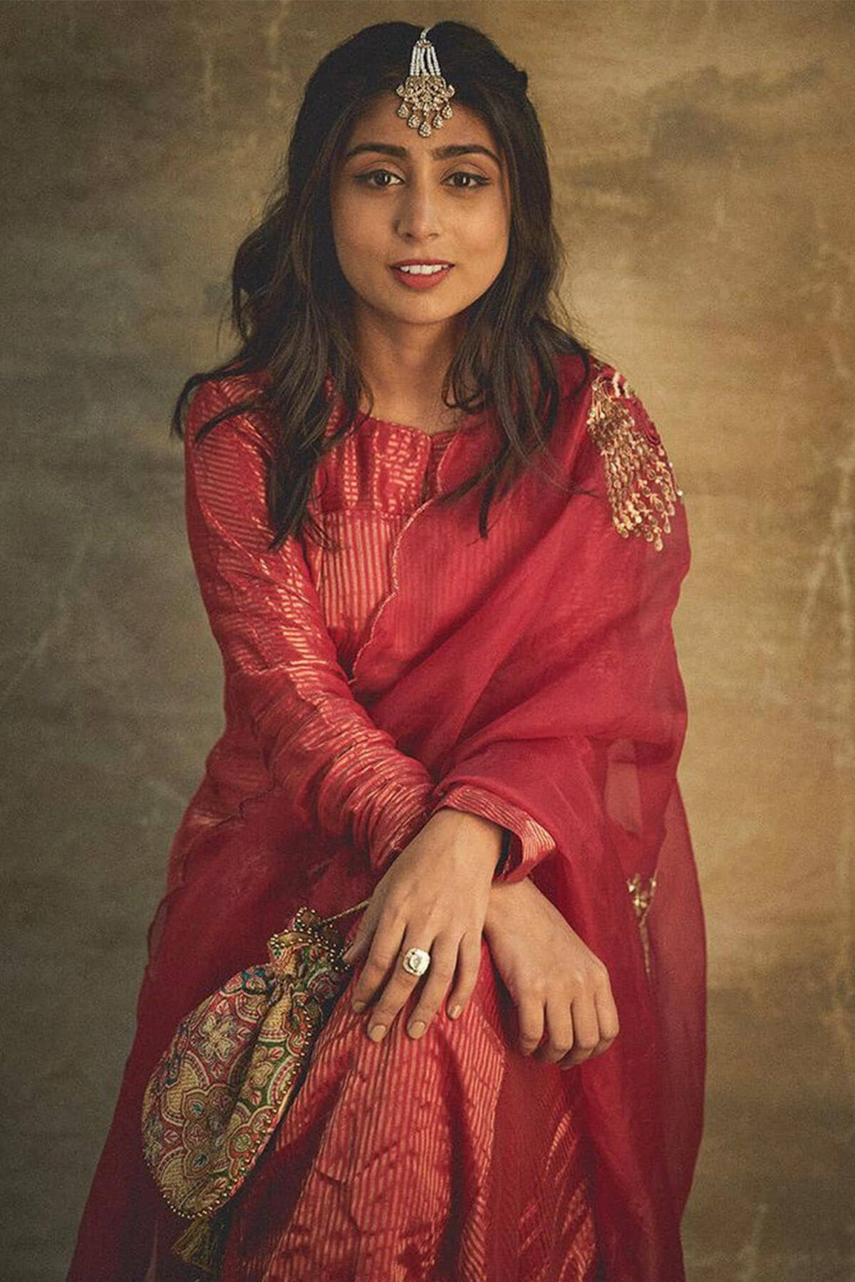 Stripe Zari Kurta Set