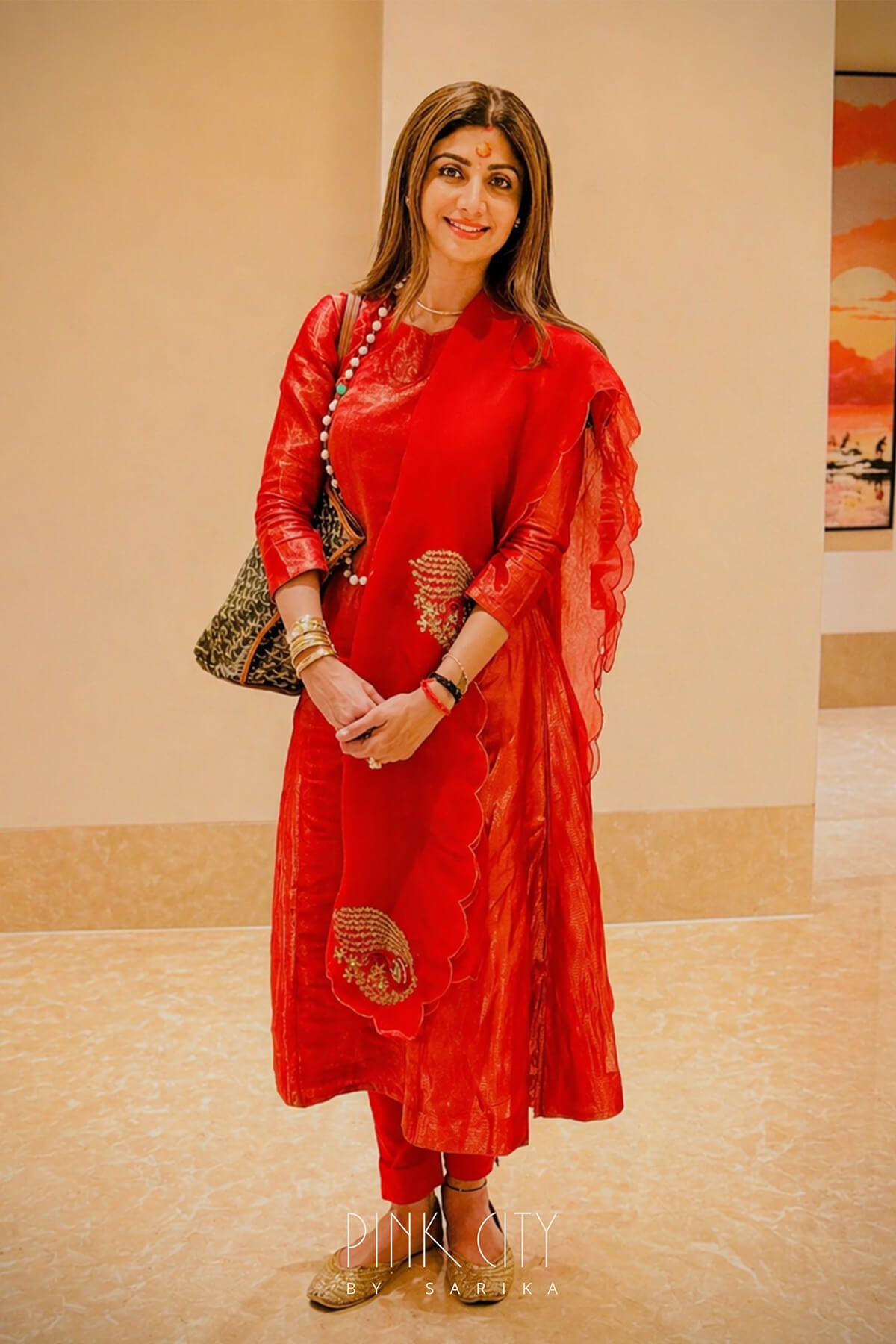 Stripe Zari Kurta Set