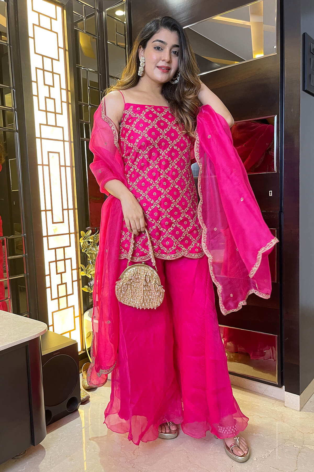 Spaghetti kurta sharara set