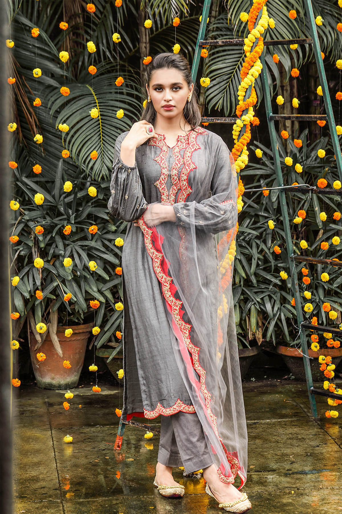 Moonga silk kurta set