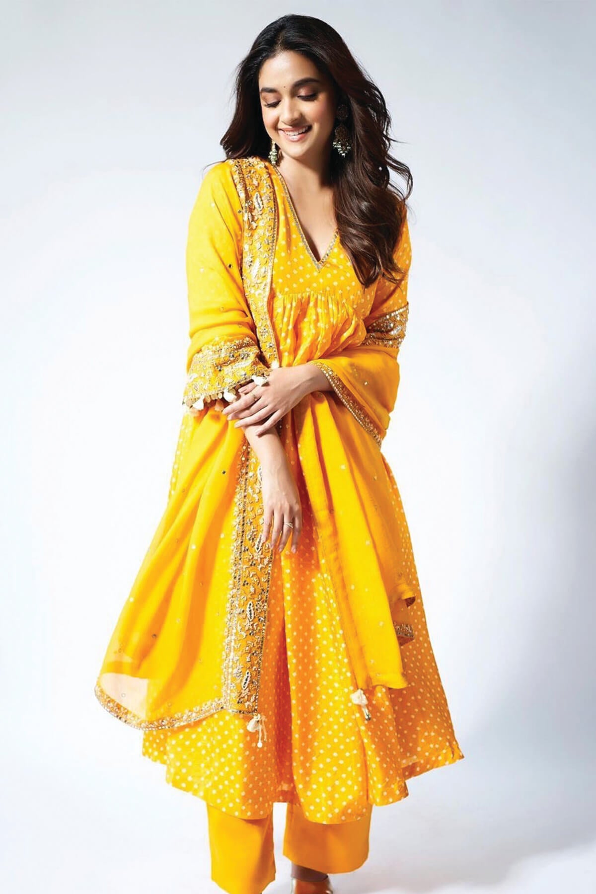 Bandhni Cross Yoke Suit