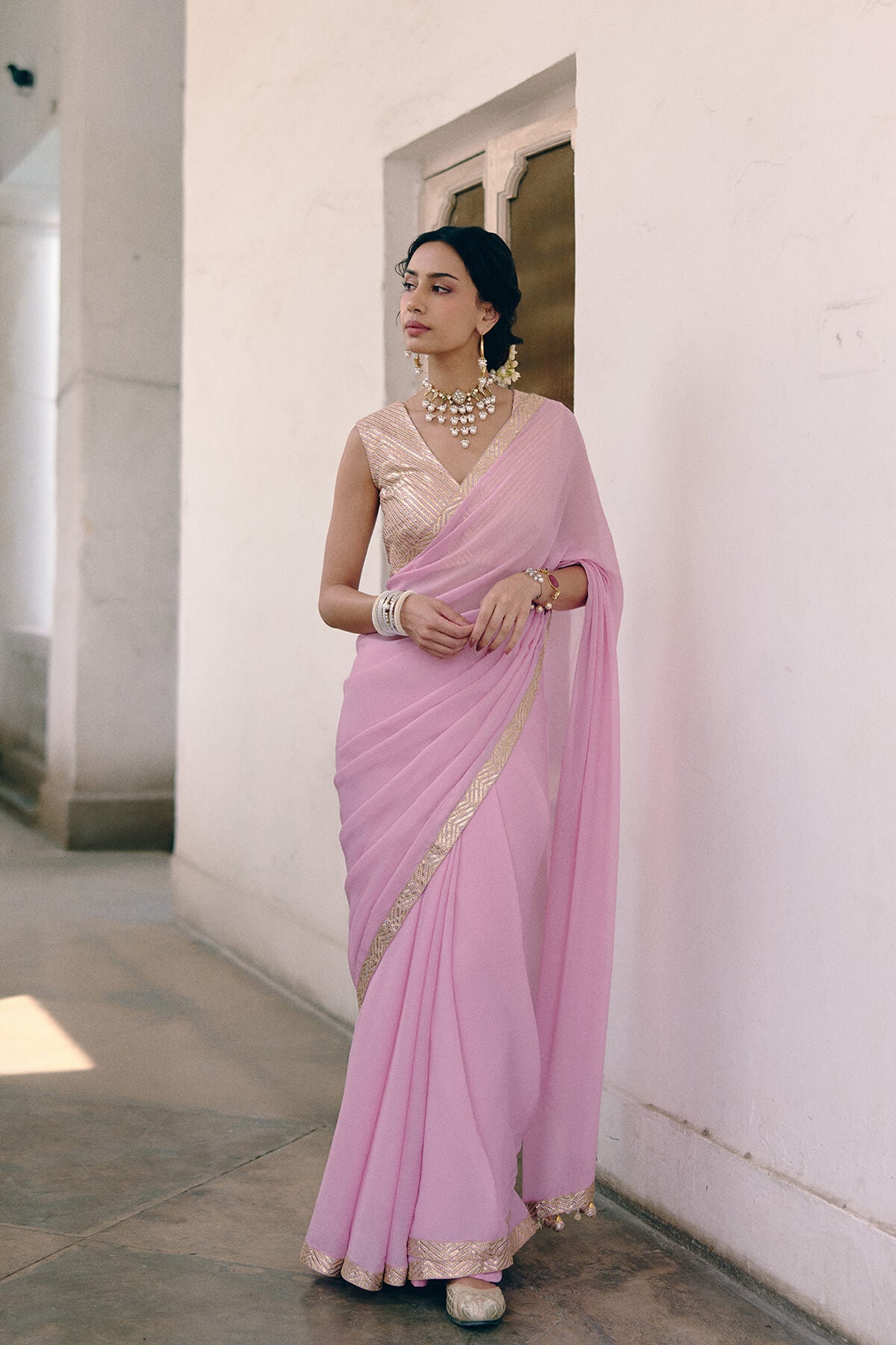 Blush Gota Saree