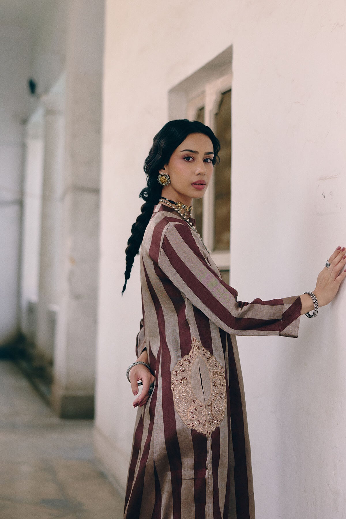 Paisley Pocket Striped Kurta Set