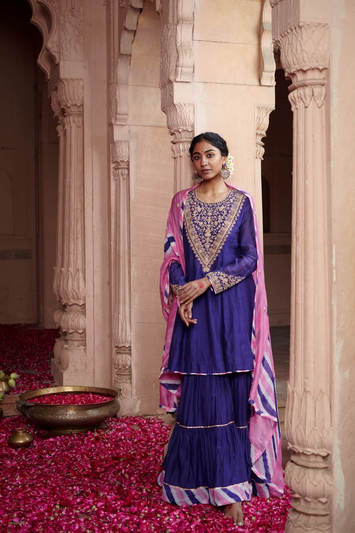 Leheriya Mughal Gharara Set
