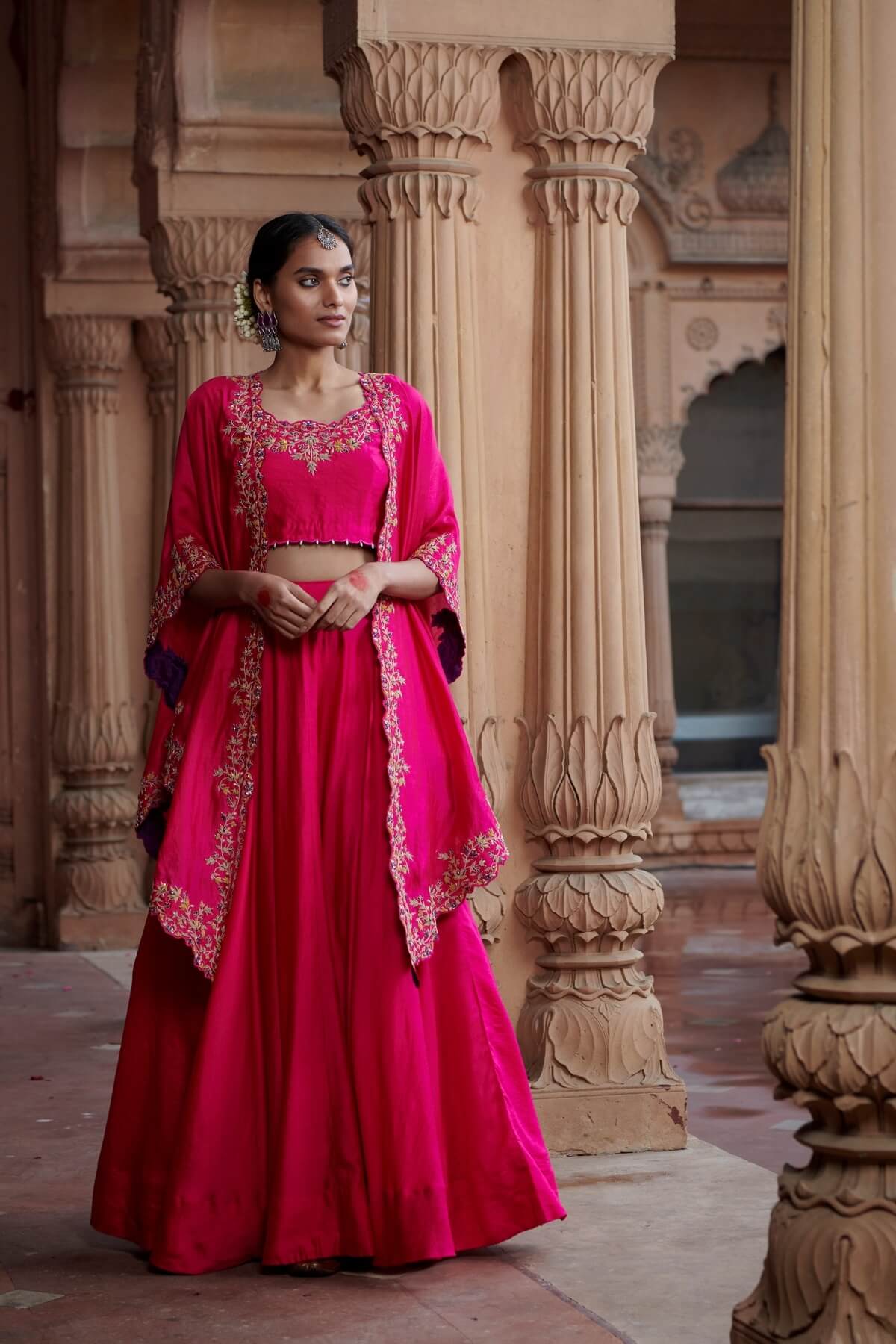 Embroidered Lehenga Cape Set