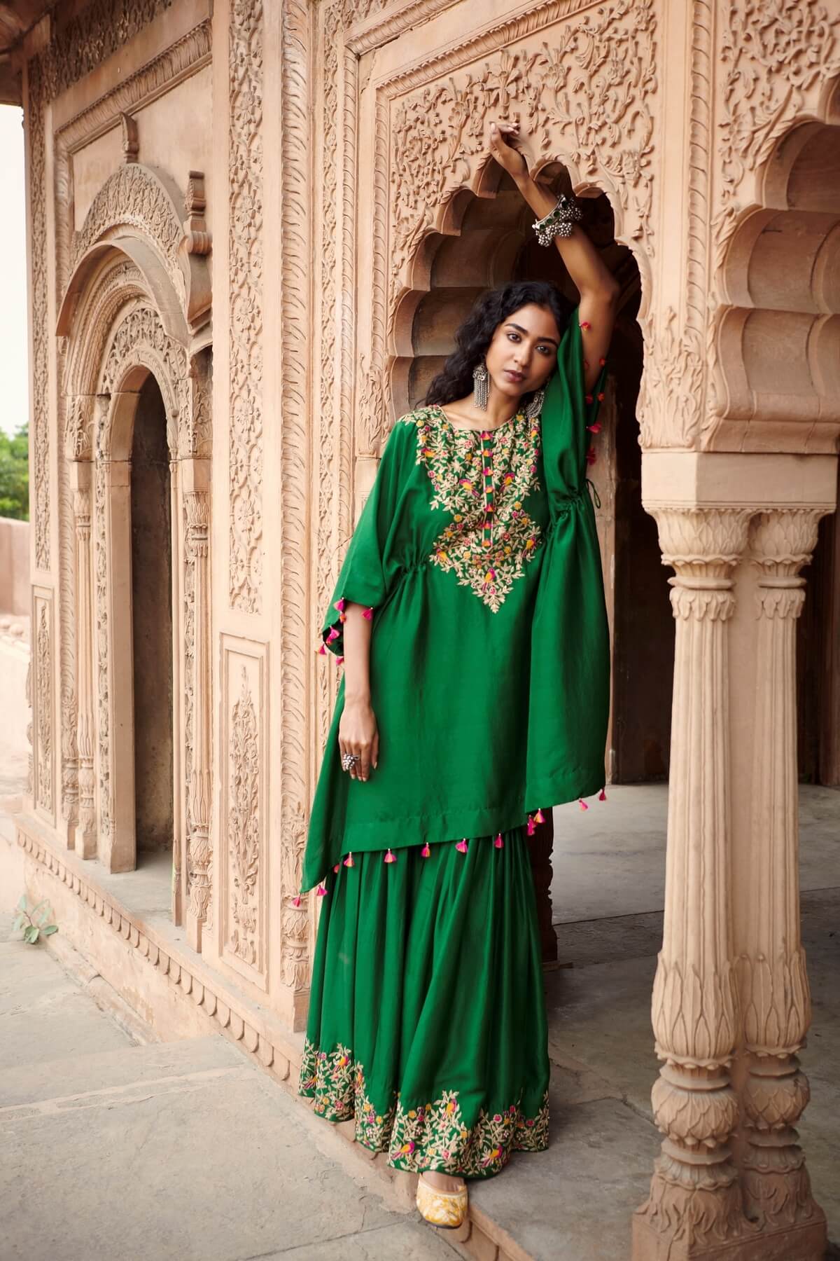 Embroidered Kaftan With A Sharara