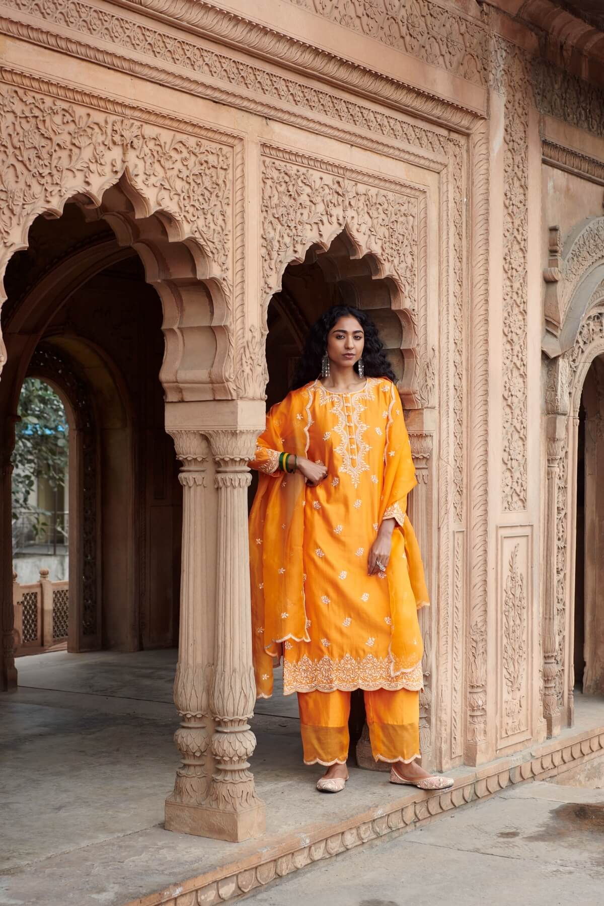 Resham And Moti Kurta Set