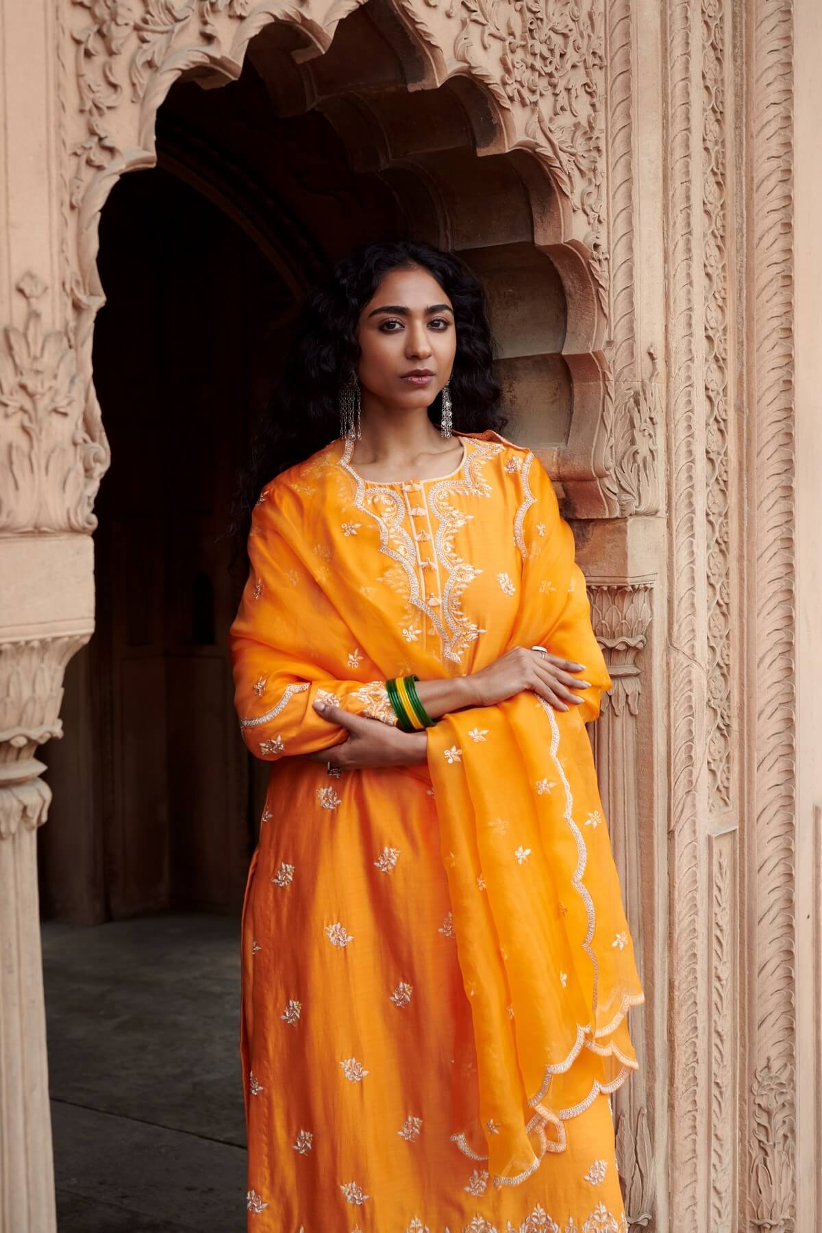 Resham And Moti Kurta Set