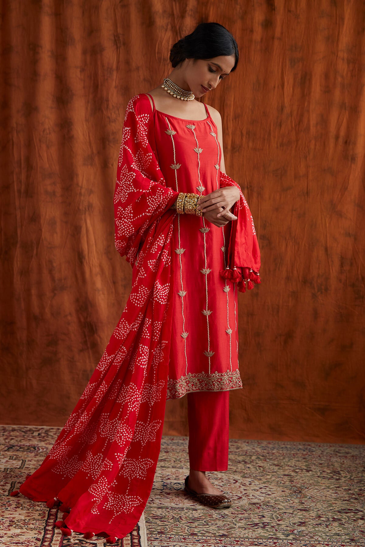 Spaghetti lotus kurta set