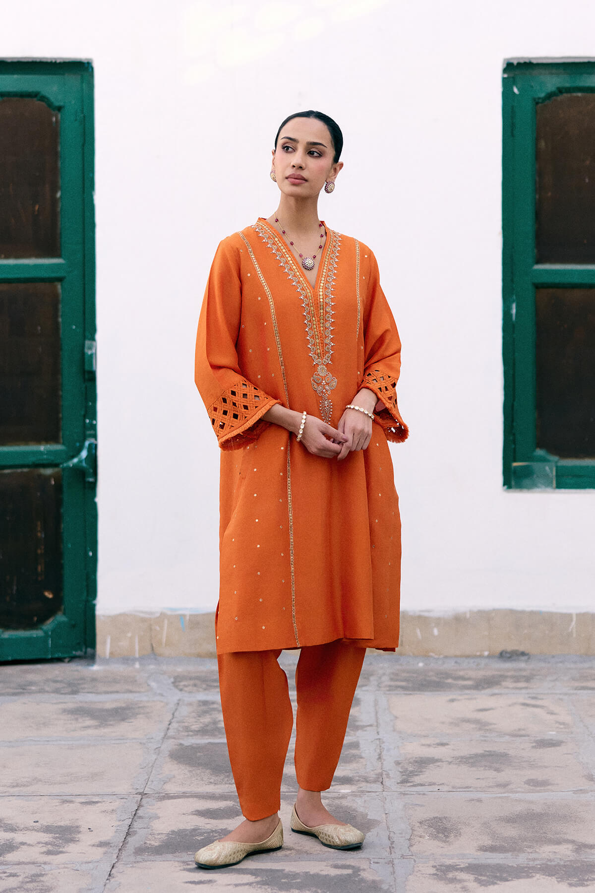 Saffron Choga Set