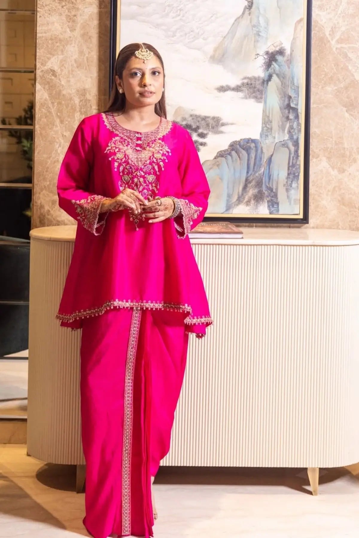 Ease in Fuchsia Sarong Set